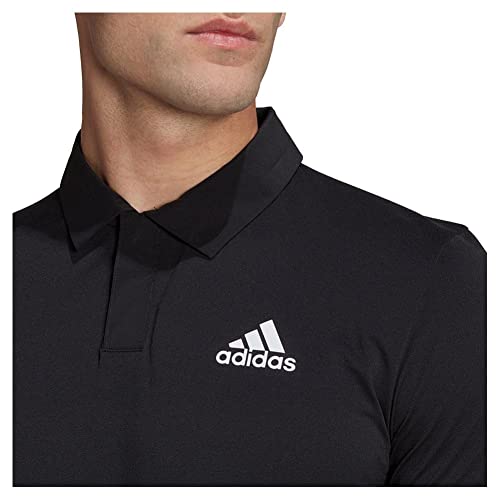 adidas Men's Tennis New York Freelift Polo Shirt, Black, Large