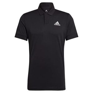 adidas men's tennis new york freelift polo shirt, black, large