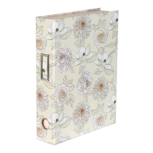 Erin Condren Ultimate Desk Organizer - Flora. Desk Organizer Set. 2 Accessory Compartment Sections, 1 List Pad Section, 3 Divided Compartments, and Paper Storage Section