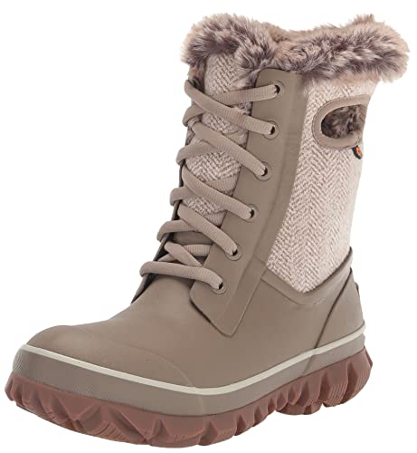 Bogs Womens Arcata Boot Snow, Cozy Cheveron-Taupe, 11