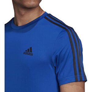 adidas Men's AEROREADY Designed 2 Move Sport 3-Stripes Tee, Team Royal Blue/Black, Large