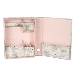 Erin Condren Ultimate Desk Organizer - Flora. Desk Organizer Set. 2 Accessory Compartment Sections, 1 List Pad Section, 3 Divided Compartments, and Paper Storage Section