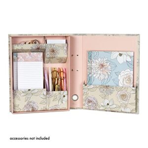 Erin Condren Ultimate Desk Organizer - Flora. Desk Organizer Set. 2 Accessory Compartment Sections, 1 List Pad Section, 3 Divided Compartments, and Paper Storage Section