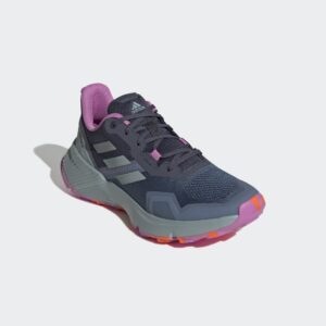 adidas Women's Terrex Soulstride Trail Running Shoe, Wonder Steel/Magic Grey Metallic/Pulse Lilac, 7.5