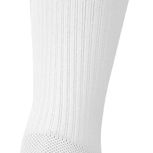 FUN TOES Men Crew Toe Socks Athletic Running Socks - Arch Support - Proper Toe Alignment - Breathable Mesh Top - Soft and Stretchy Value 6 Pairs Pack size 6-12 (White)