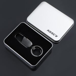 ASSCV Car Keys Keychain, Heavy Duty Keychains,Car Key Fob Accessory For Men and Women,With Elegant Metal Box (Black)