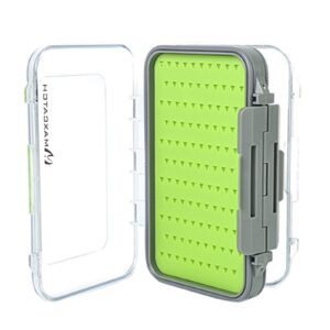 maxcatch fly box double sided waterproof fly fishing boxes for flies jig fly storage box with easy grip foam (silicone insert, x-large-7.3''x 4.6''x 1.5'')