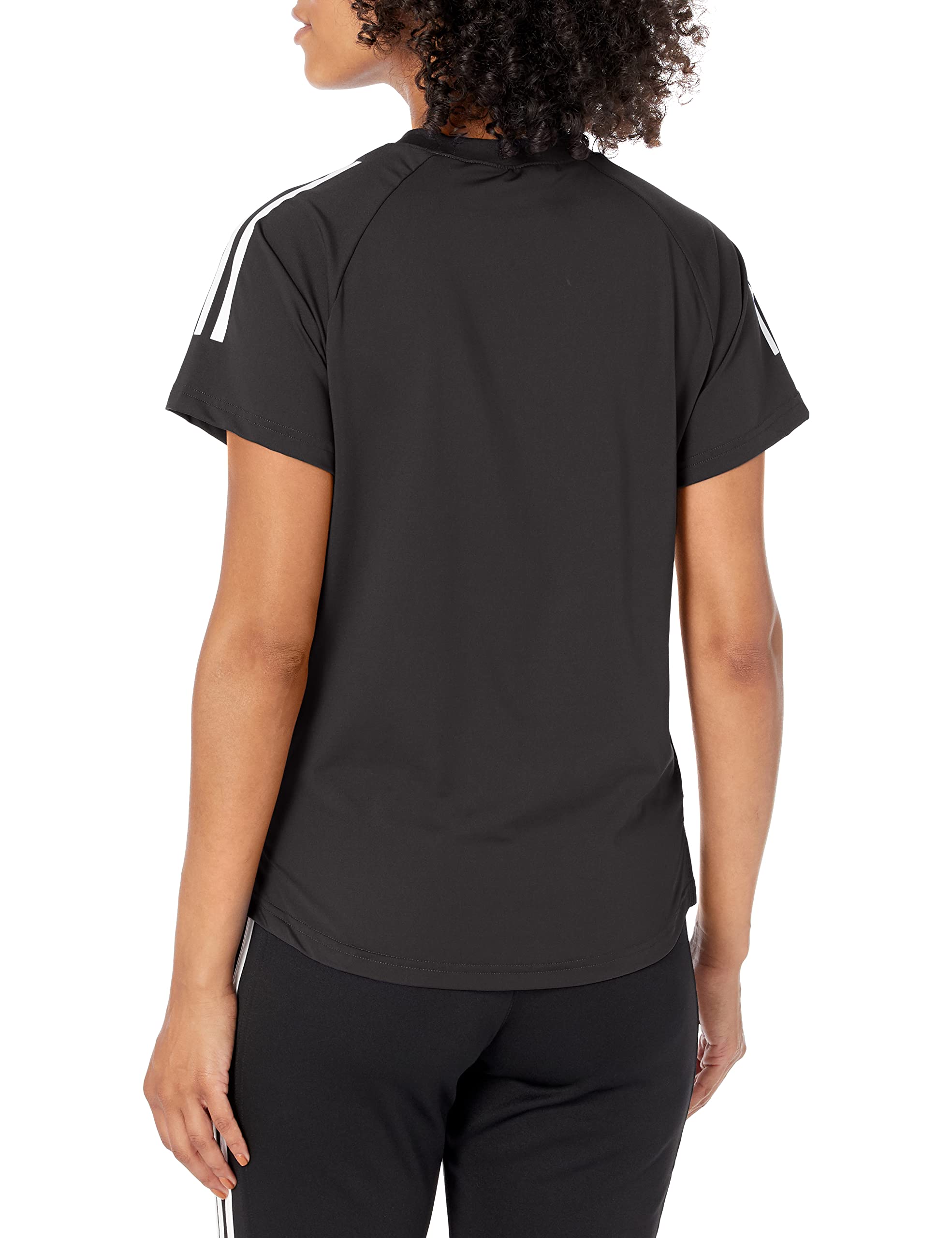 adidas Women's Hi Low Jersey Short Sleeve, Black/White, Large