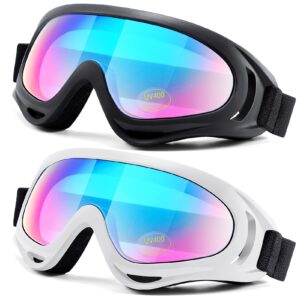 LOEO 2-Pack Snow Ski Goggles, Snowboard Goggles for Kids, Teens, Youth, Adults