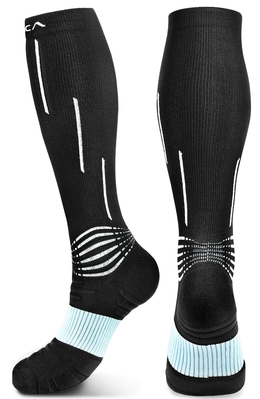 NEENCA Compression Socks, Medical Athletic Calf Socks for Injury Recovery & Pain Relief, Sports Protection—1 Pair, 20-30 mmhg