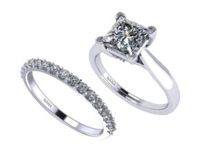 nana jewels 2.00ct princess lucita solitaire engagement ring wedding set pure brilliance zirconia in silver size 7