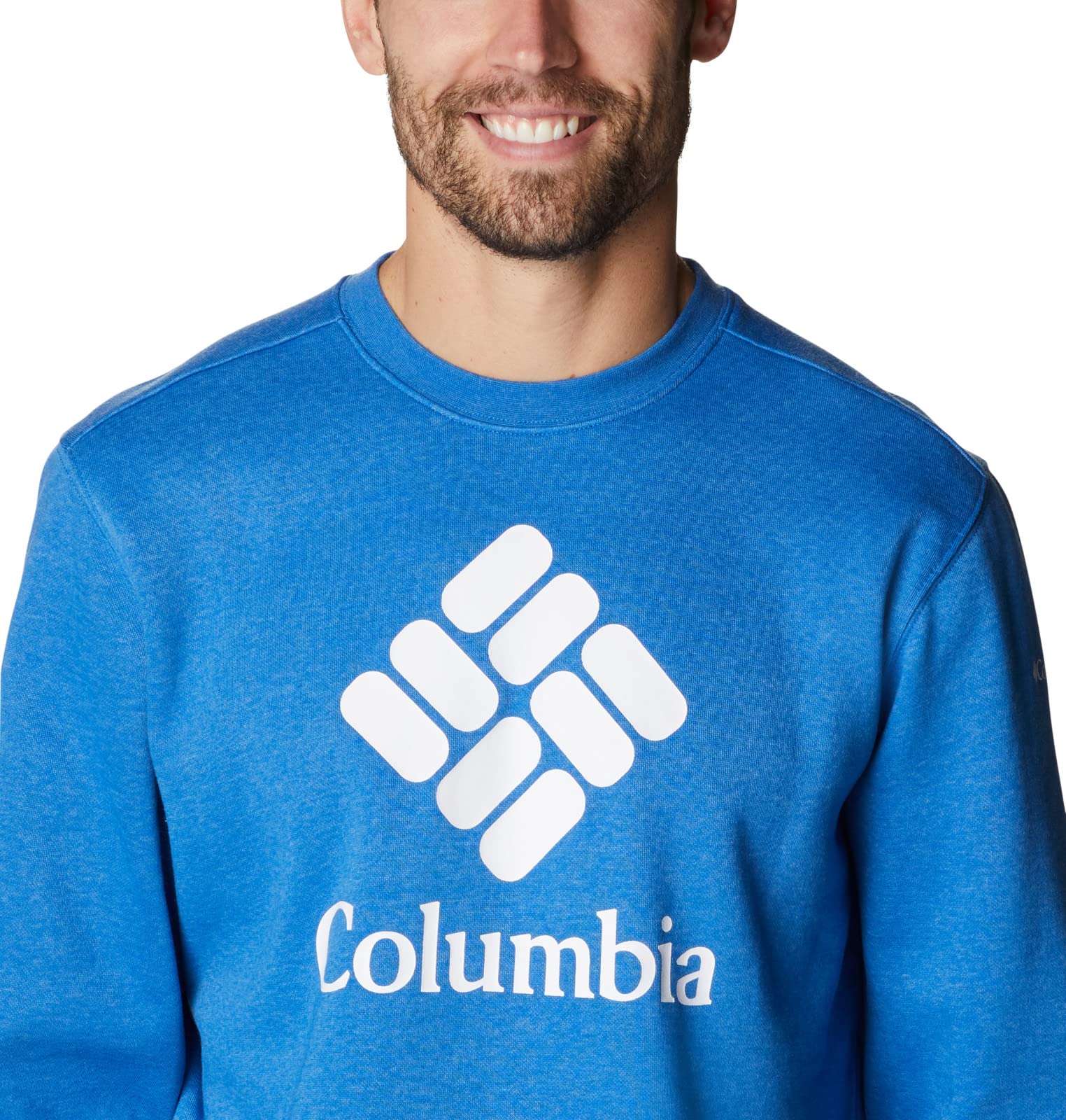 Columbia Men's Trek Crew, Bright Indigo Heather/CSC Stacked Logo, X-Large