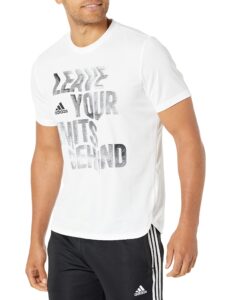 adidas men's aeroready high intensity designed 4 movement slogan training tee, white, large