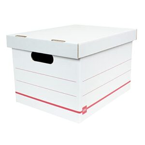 Office Depot® Brand Standard-Duty Corrugated Storage Boxes, Letter/Legal Size, 15" x 12" x 10", 60% Recycled, White/Red, Pack of 15