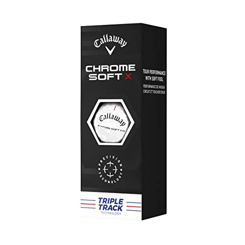 Callaway Golf 2022 Chrome Soft X Golf Balls, Triple Track, White, Large