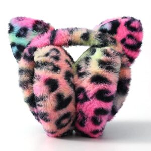 MEJORMEN Cute Animal Earmuffs Foldable Ear Warmers Winter Warm Plush Outdoor Ear Covers - Cat Ears