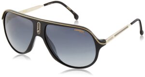 carrera unisex sunglass style safari65/n rectangular, black/grey shaded, 62mm, 15mm