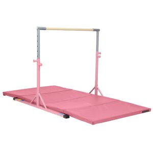 Z ATHLETIC Kip Bar and Folding Gymnastics Mat, 4 Ft x 8 Ft x 2 in