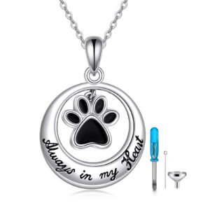 yafeini urn necklace for ashes for dog 925 sterling silver dog ashes keepsake cremation jewelry for ashes always in my heart