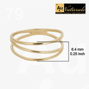 14k Yellow Gold Triple Band Ring (size 10)