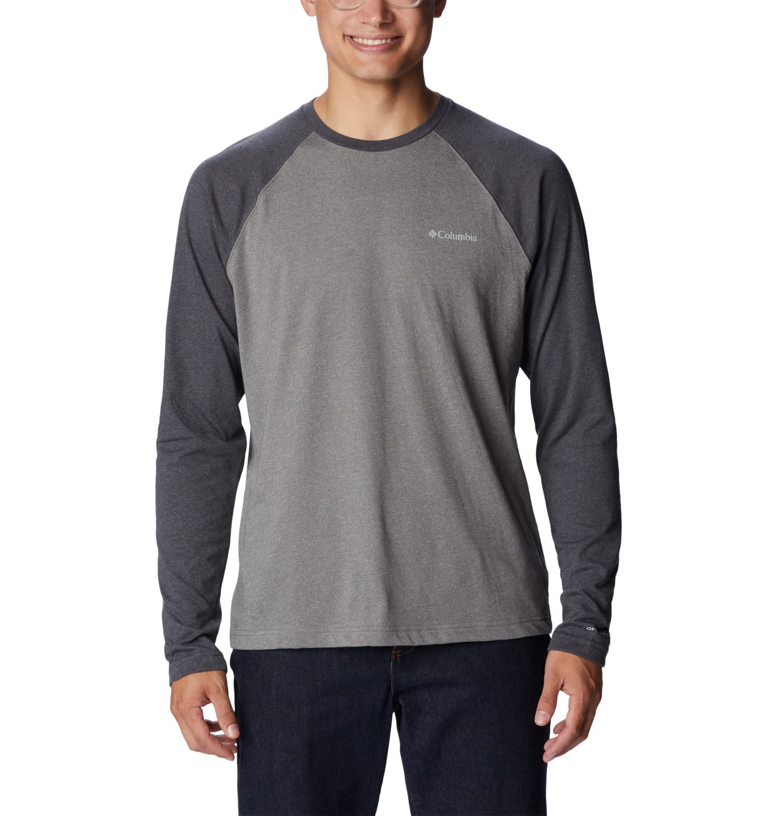 Columbia Men's Thistletown Hills Raglan Tee, City Grey Heather/Shark Heather, Medium