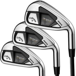 callaway golf rogue st max iron set (right hand, steel shaft, regular flex, 5 iron - pw, aw, set of 7 clubs)