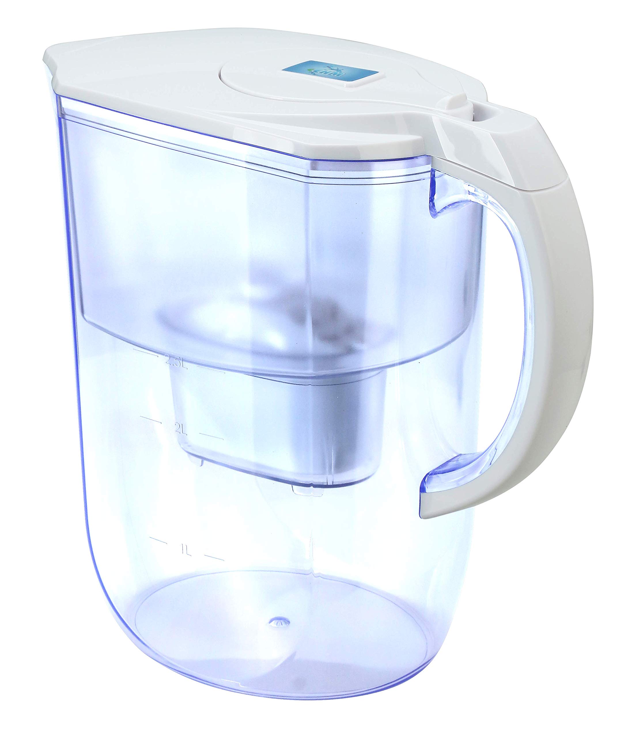 Ehm Ultra Premium Alkaline Water Filter Pitcher - 3.8L, Activated Carbon Filter- BPA Free, Healthy, Clean, & Toxin-Free Mineralized Alkaline Water in Minutes- Up to 9.5 pH-2023 (White)