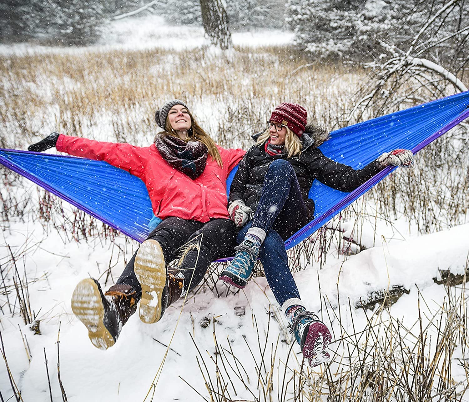 ENO DoubleNest Hammock - Lightweight, Portable, 1 to 2 Person Hammock - for Camping, Hiking, Backpacking, Travel, a Festival, or The Beach - Aqua/Sapphire/Amber