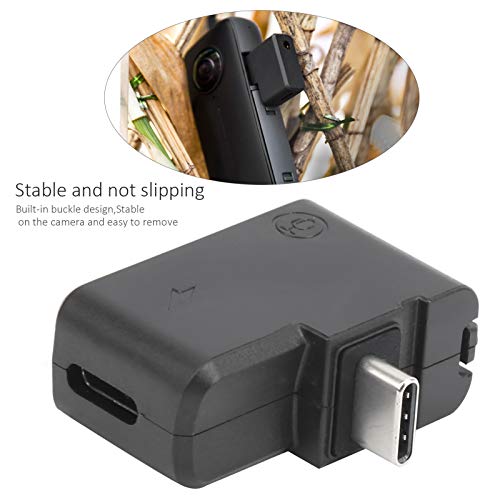 SALUTUY Camera Microphone Adapter, Charging Adapter Action Camera Mic Adapter Easy to Carry for Improve Video Sound Quality for ONE X2