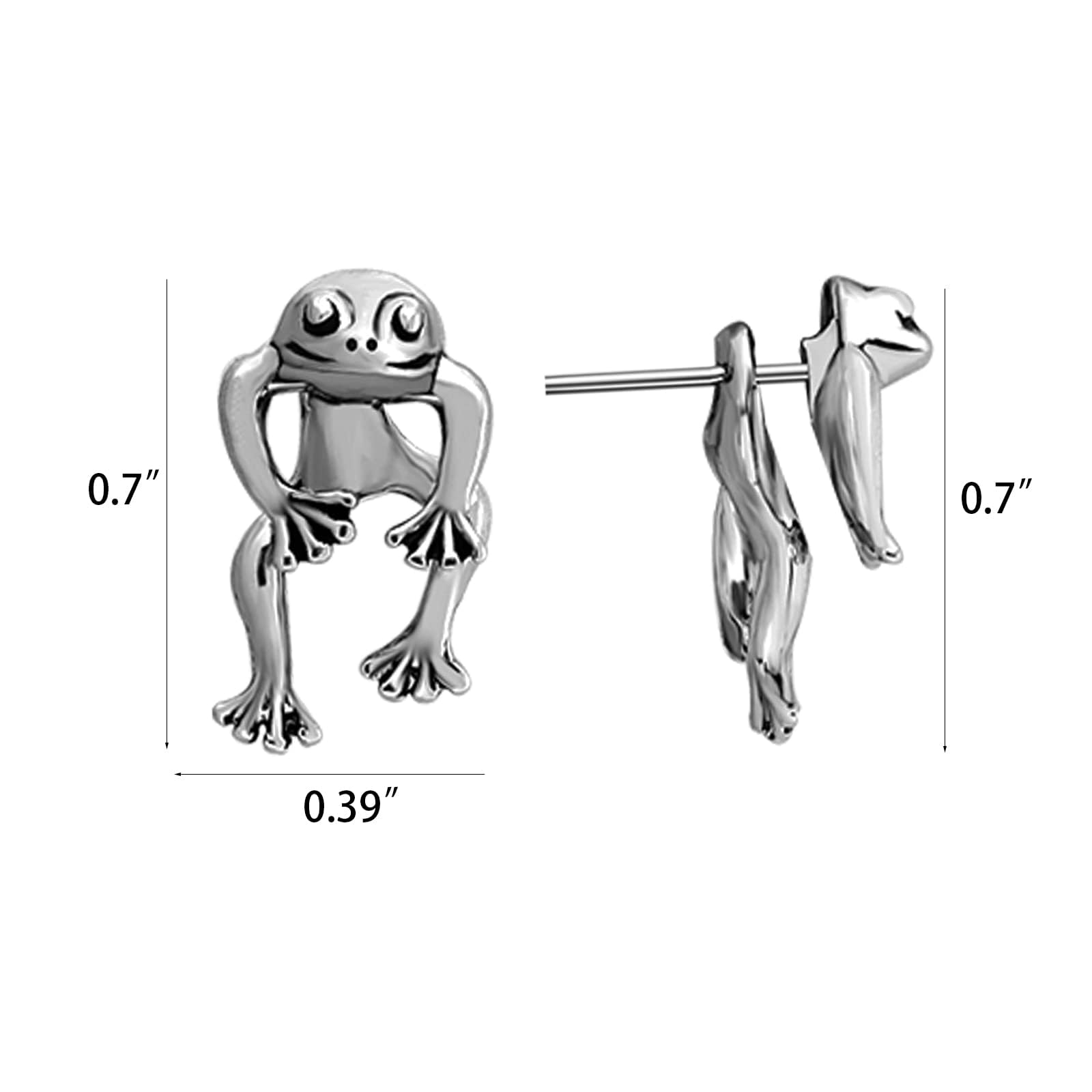 Frog Gifts Frog Earrings for Women Trendy 3D Sliver Frog Earrings for Women Cool Stuff Animal Post Studs Earrings Unique Trendy Stuff Frog Jewelry Gifts Stuff for Women Gifts for Teacher