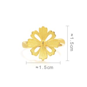 CHOW SANG SANG 999.9 24K Gold Price-by-Weight 3.74g Gold Blossom Ring (Size 13) for Women and Wedding Occasion 86941R