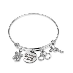 aretis police to be gift she believed she could police woman bracelet police officer mom gift police academy graduation gift police dept bracelet (she believed jc-br)