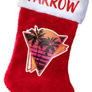 Bopsterized Farrow Christmas Stocking Vaporwave Outrun Retro Sunset 80s