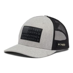 Columbia Unisex PHG Game Flag Mesh Snap Back - High, Cool Grey Heather/Black, One Size