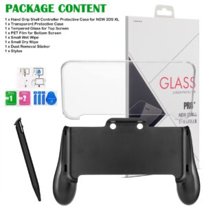 Gorliskl Hand Grip Handle Holder Case Bracket for Nintendo 2DS XL with 1 Stylus and 1 Clear Case & 1 Screen Protector