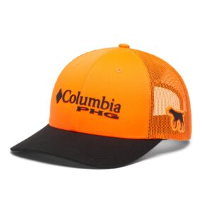 columbia unisex phg logo mesh snap back - high, blaze/black, one size