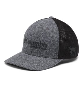 columbia unisex phg logo mesh ball cap - high, charcoal heather/dog, large/x-large