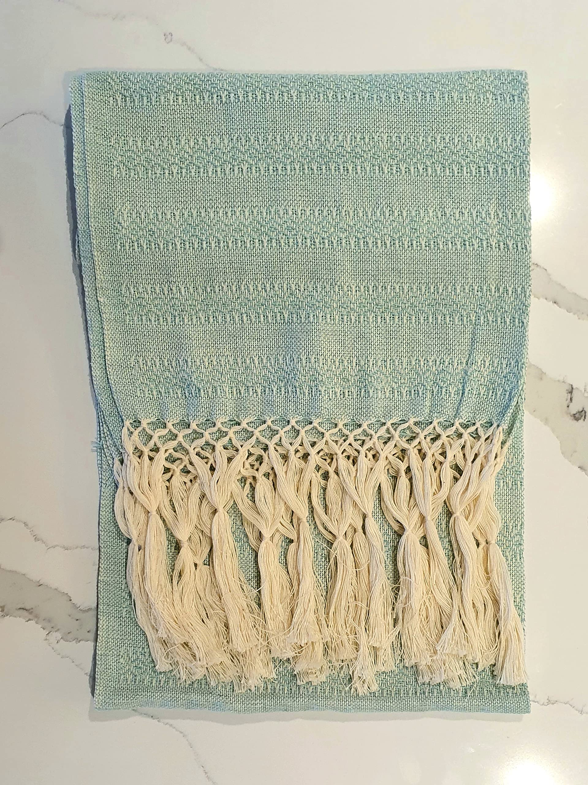 ALKIMIA INC Mexican Handmade Cotton Rebozo Shawl (Turquoise)