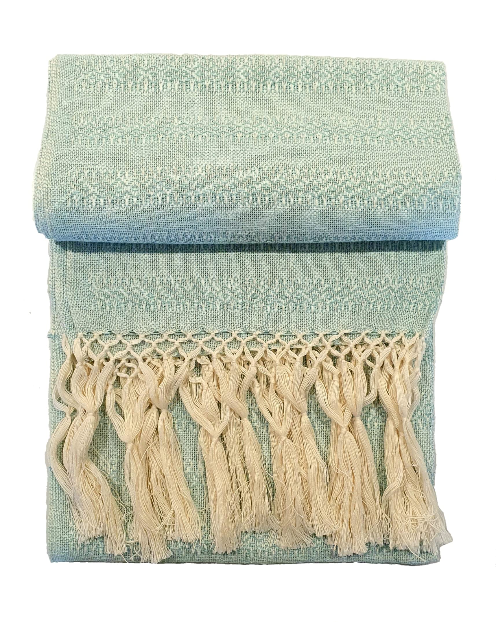 ALKIMIA INC Mexican Handmade Cotton Rebozo Shawl (Turquoise)