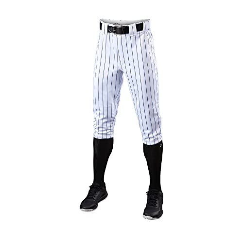 EvoShield Boys Pinstripe Open Bottom Pants, White/Navy, Medium US