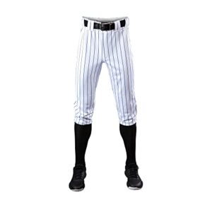 EvoShield Boys Pinstripe Open Bottom Pants, White/Navy, Medium US