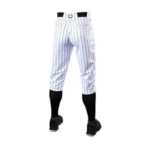 EvoShield Boys Pinstripe Open Bottom Pants, White/Navy, Medium US