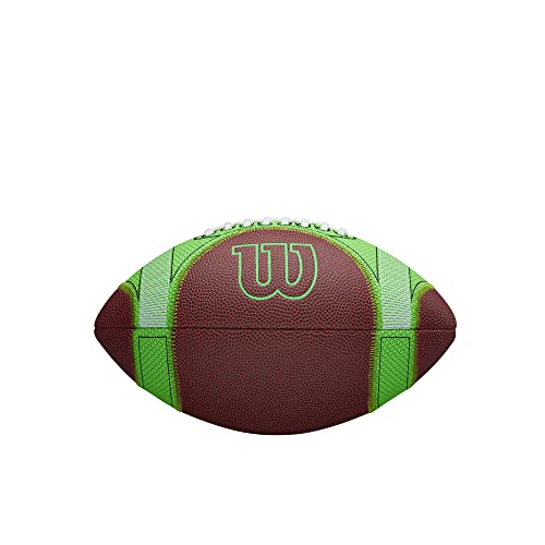 WILSON Hylite Football - Peewee Size,Brown/Green