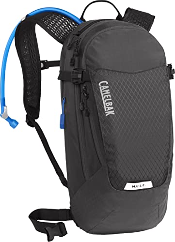 CamelBak Women's M.U.L.E. 12 Mountain Biking Hydration Pack - Easy Refilling Hydration Backpack - Magnetic Tube Trap 100oz, Charcoal/Black