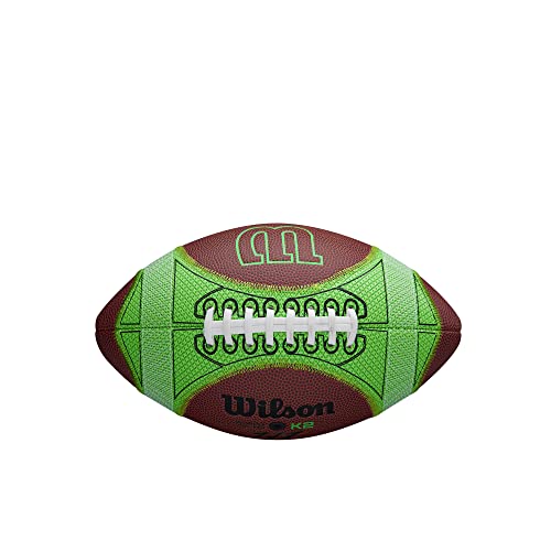 WILSON Hylite Football - Peewee Size,Brown/Green