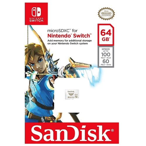 SanDisk Nintendo Switch 64GB SD Card (2 Pack) Works with Nintendo Switch OLED Model (SDSQXAT-064G-GNCZN) U3, Class 10, 4K UHD Bundle with 1 Everything But Stromboli MicroSDXC & SD Memory Card Reader