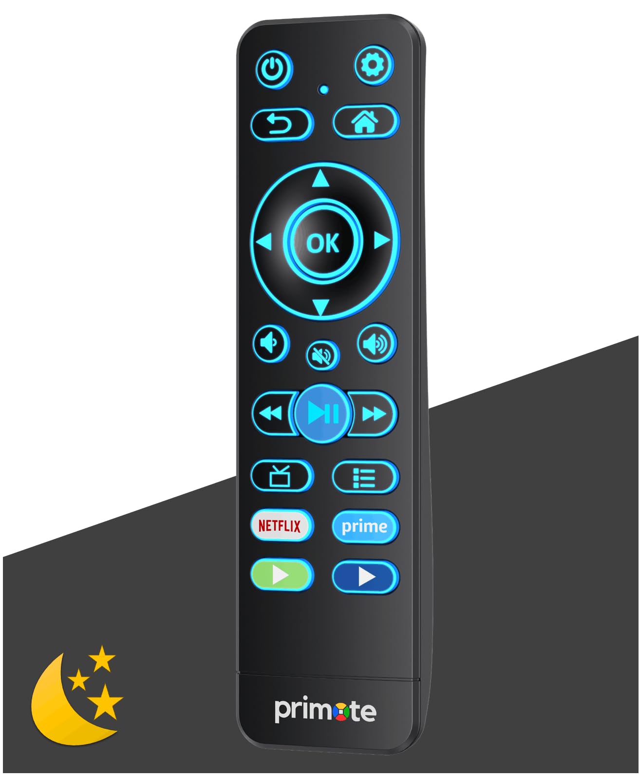 Backlit Remote Replacement for Toshiba/Insignia Smart TV, Compatible with Fire/Roku SmartTV - w/Soundbar Audio Control - (No Voice Search) [NOT for Stick]