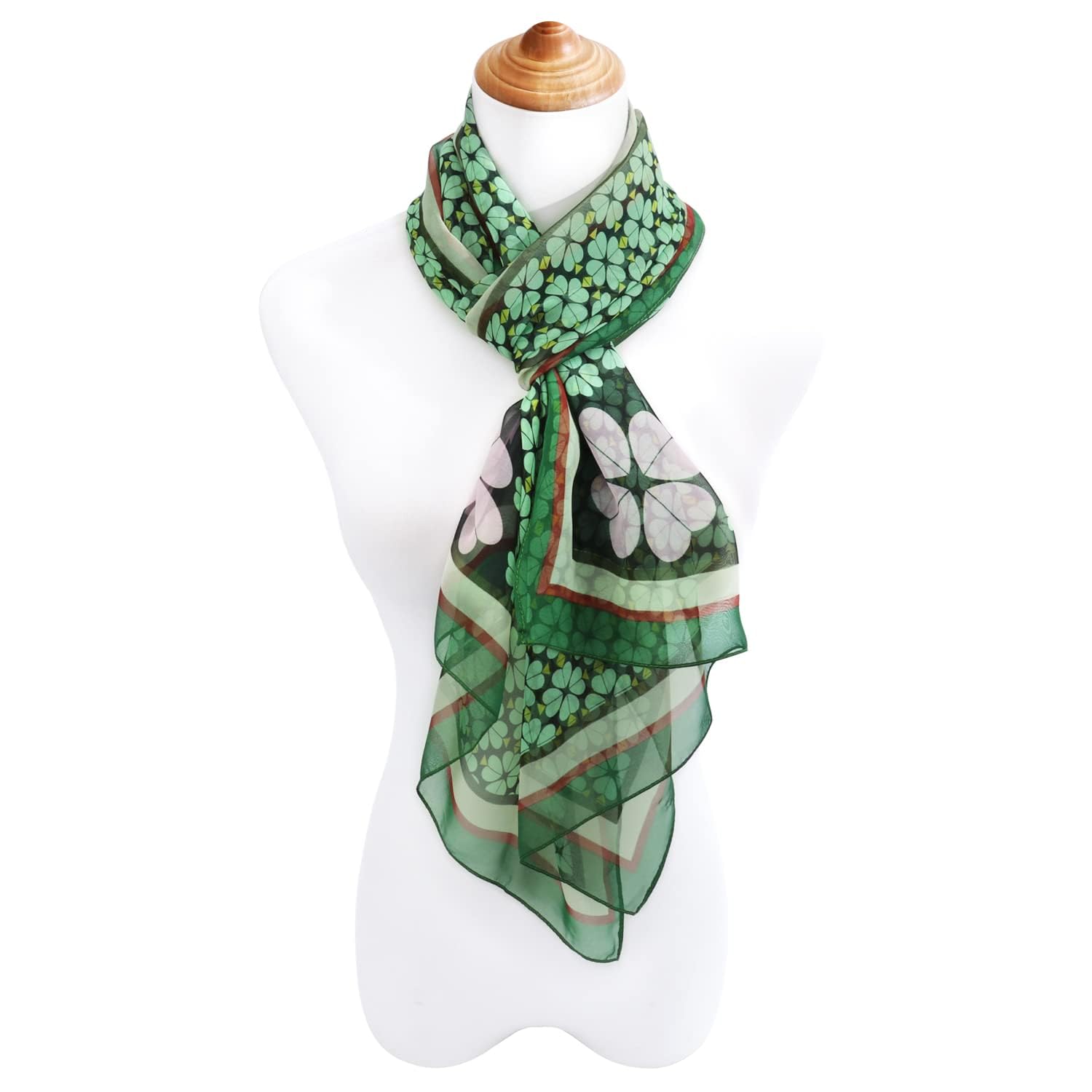 St. Patrick's Day Scarf Shamrock Scarves Shawl Irish Theme Scarfs for Women Holiday Green Clover Print