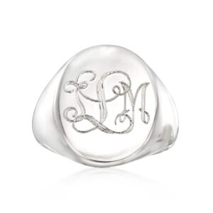 ross-simons monogram - sterling silver signet ring. size 7