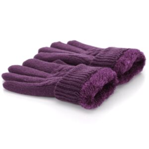 Be Your Own Style BYOS Women’s Winter Classic Cable Warm Plush Fleece Lined Knit Gloves